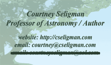 Courtney Seligman's astronomy business card